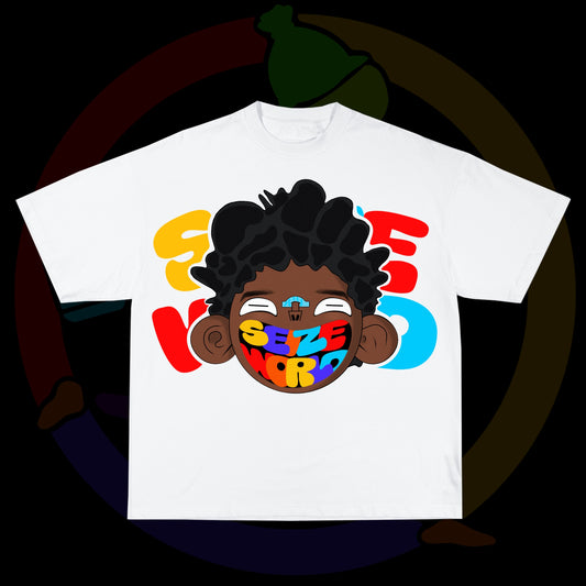 WHITE SEIZEWORLD GRAPHIC T-SHIRT